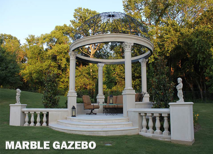 Gazebo en pierre de statue de marbre en gros